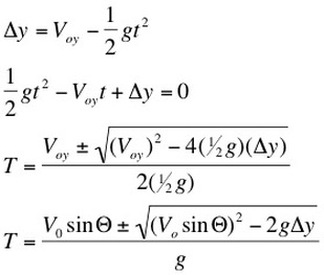 projectile motion equations derivations